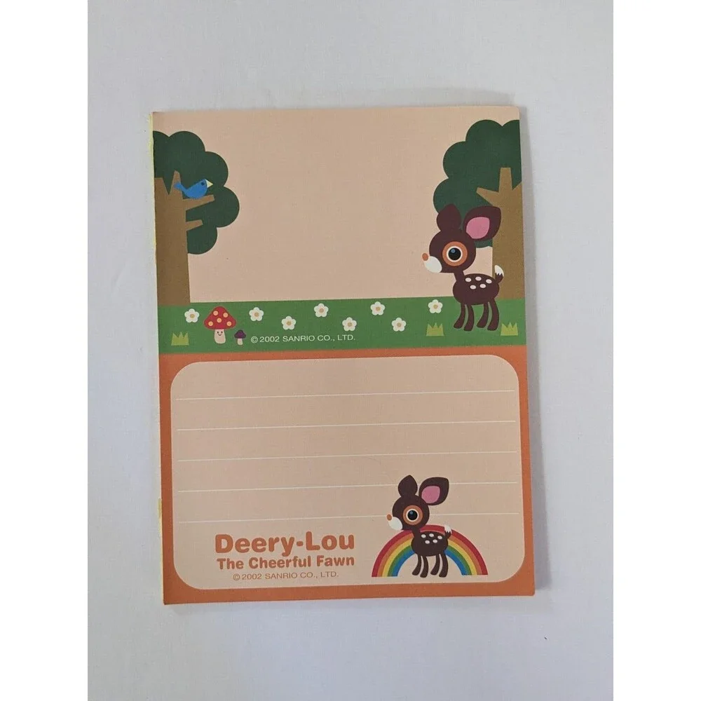 Vintage 2002 Sanrio Deery-Lou Memo Pad Note 43‎ Sheets 2 Designs 4.5x6.5